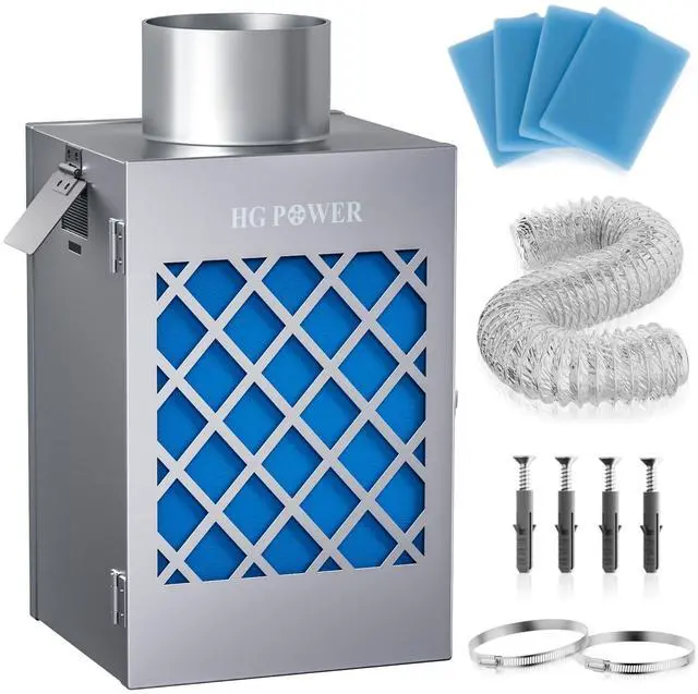 Main image of Metal Indoor Dryer Vent Kit, Dryer Vent Box, Safety Vent Flap | Dryer Lint Trap, Indoor Dryer Vent for Electric Dryer, Space Saver Dryer Vent Kit with Polyester Filters, Dryer Vent Hose