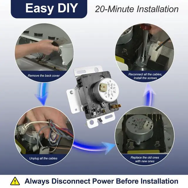 Alt view image 7 of 7 - W10745655 W10857612 Dryer Timer Fit for Amana May tag Dryer NED4655EW1 Repalces AP6003908, PS11731366, W10436308, W10857612VP,162-724-AM by