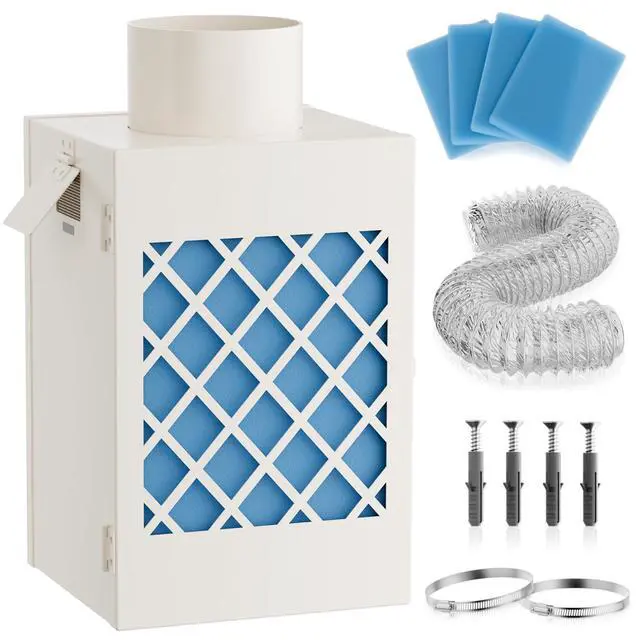 Alt view image 2 of 7 - Metal Indoor Dryer Vent Kit, Dryer Vent Box, Safety Vent Flap