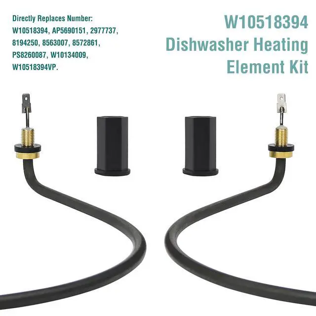 Alt view image 3 of 7 - W10518394 W10441445 Dishwasher Heating Element for Whirlpool Kenmore Maytag Replaces W10134009 AP5690151 PS8260087 WDT730PAHZ0 WDF520PADM7 WDF520PADM3 WDF520PADM5 WDT720PADM2 WDT710PAYM3 W10518394VP
