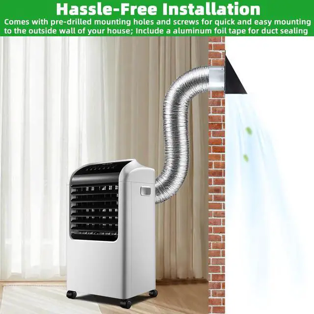Alt view image 4 of 7 - 5 Inch Hooded Wall Vent with Mesh and Damper,5'' Exhaust Vent Cover,5in Dryer Vent Cover Outside Metal Wall Exhaust Duct Cap for Kitchen Range Hood/Bathroom Exhaust/Laundry-Galvanized Steel,Black