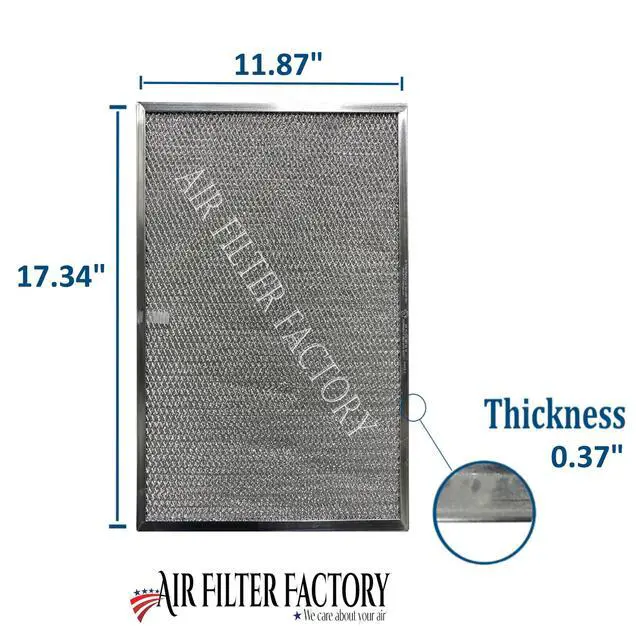 Alt view image 2 of 6 - Range Hood Grease Filter BPS1FA36 99010300 Replacement 2-Pack | Broan/NuTone compatible grease filter 2-pack. 11.88" x 17.34" x 0.38". Washable aluminum mesh with pull tab