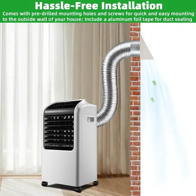 Alt view image 4 of 7 - 5 Inch Hooded Wall Vent with Mesh&Damper,5''Exhaust Vent Cover,5in Dryer Vent Cover Outside Metal Wall Exhaust Vent Cap Hood for Outdoor Kitchen Range Hood/Bathroom Exhaust Duct-Galvanized Steel,White