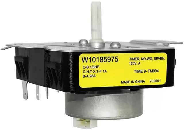 Main image of W10185975 WPW10185975 Dryer Timer Compatible with Whirlpool WGD4700YQ1, WGD4890XQ0, WGD4890XQ1, Kenmore 11070022010, 11071402311, 11071402312, 11070022011, 1107062110, Replace W10185975E