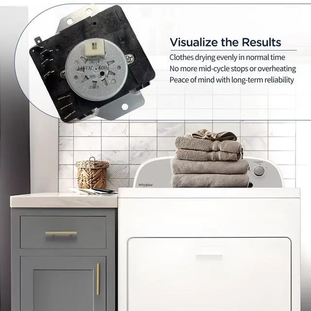 Alt view image 6 of 7 - W10185975 WPW10185975 Dryer Timer Compatible with Whirlpool WGD4700YQ1, WGD4890XQ0, WGD4890XQ1, Kenmore 11070022010, 11071402311, 11071402312, 11070022011, 1107062110, Replace W10185975E