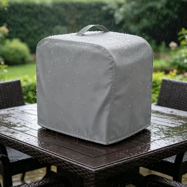 Alt view image 6 of 6 - 210D Oxford Ice Maker Cover, Waterproof Dust Resistant Shield for Portable Countertop Units, Features Adjustable Strap and Carry Handles(Gray)