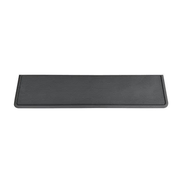 Alt view image 7 of 7 - Refrigerator Appliance Beverage Cooler Front Spill Catch Mat Heavy-Duty Rubber Drip Tray, 27" × 6 ½", Slate Grey