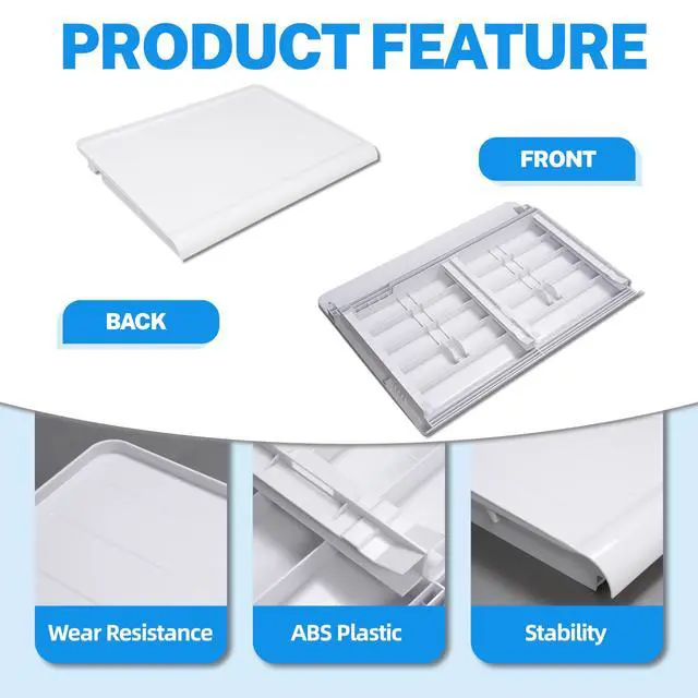 Alt view image 5 of 7 - WR32X10398 Crisper Pan Cover Compatible with GE Hotpoint RCA Refrigerators that are 14cf 15cf 17cf WR32X1094 PS890565 AP3426095 Vegetable Crisper Drawer Cover Replacement Only White