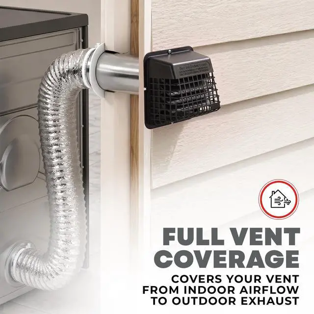 Alt view image 6 of 7 - Bird Guard Outdoor Vent Cover,Fits 3-4 Inch Vent Hoods, Black | Dryer and bathroom exhaust vent cover, durable plastic universal bird guard prevents birds, rodents and debris from entering