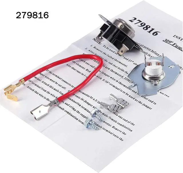 Alt view image 5 of 7 - 8544771 Dryer Heating Element 279816 Thermostat 279973 3392519 Cut-Off Fuse | Wp8544771 Compatible With Whirlpool Maytag Kenmore Electric Dryer, Heat-Resistant Nickel Easy Installation for Home Diy