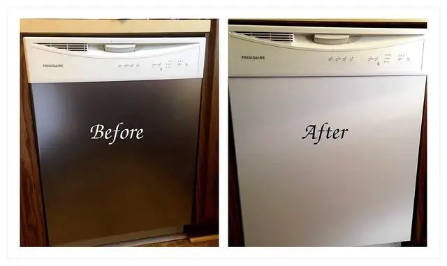 Alt view image 6 of 6 - Peel and Stick Stainless Steel Replacement Door Panel Wrap for Appliances Vinyl Dishwasher Cover 26" X 36" Easy Cut to fit, Waterproof, Heat, Scratch Resistant, Durable