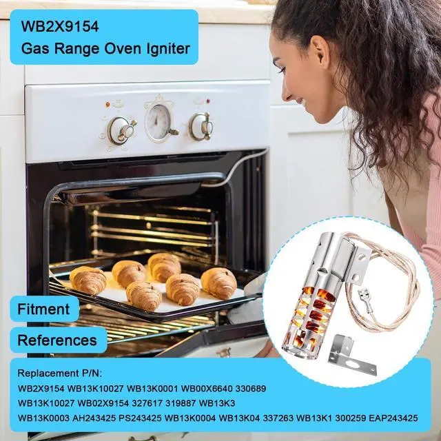 Alt view image 4 of 6 - WB2X9154 Oven Igniter Compatible with GE Round Gas Range Igniter Replacement Parts WB13K10027 WB13K3 PS243425 AP2014008
