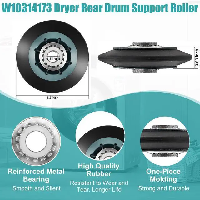 Alt view image 3 of 7 - 4392065RC Dryer Repair Kit Including 691366 Idler Pulley, 341241 Dryer Belt | 4392065RC Dryer Parts for Whirlpool Kenmore Roper Maytag Sears Amana Dryer