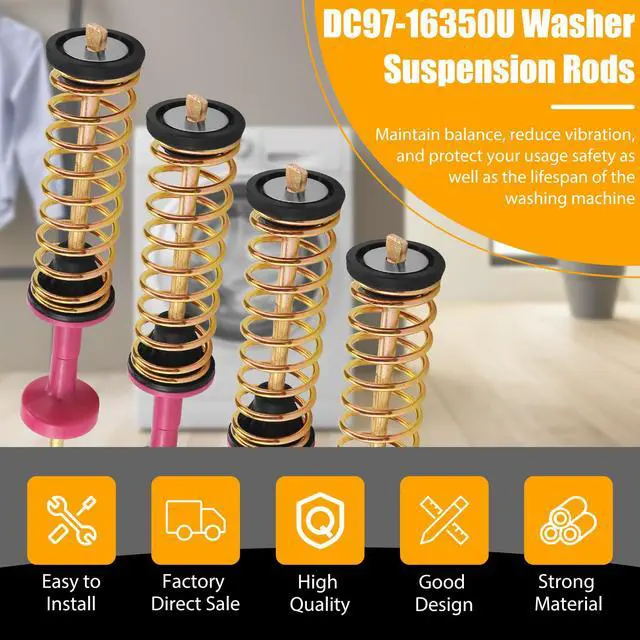 Alt view image 4 of 7 - DC97-16350S DC97-16350U DC97-16350T DC97-16350V Washer Suspension Rods Compatible for Samsung WA50R5200AW/US WA50R5400AV/US WA45N3050AW/A4 WA45T3200AW/A4 WA54R7200AW/US Washer Parts by
