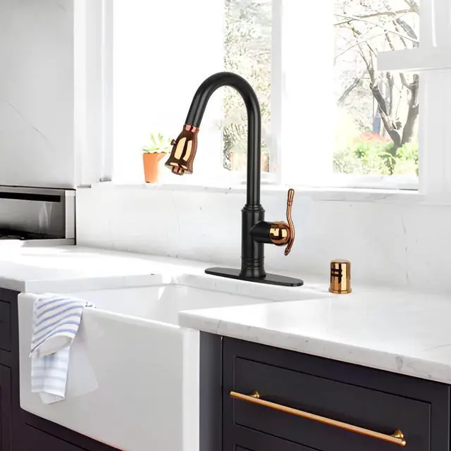 Alt view image 2 of 2 - Rose Gold Finish Kitchen Dishwasher Air Gap Cap, copper Air Gap Cover