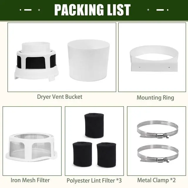 Alt view image 3 of 7 - Upgraded Version - 3 in 1 Indoor Dryer Vent Kit for Electric Dryer, Dryer Lint Trap Filter Bucket Dryer Lint Catcher Box