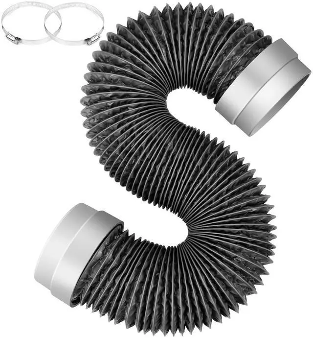 Main image of 8FT Dryer Vent Hose 4 Inch, Heavy Duty Flexible Aluminum Duct | Rubber Seal Connectors, Easy Install, 6-Layer Aluminum, Heat Resistant Exhaust Hose for Tight Spaces, Vent Kit & 2 Clamps