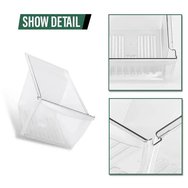 Alt view image 7 of 7 - 1pc Crisper Drawer Pan Clear | Compatible with Frigidaire Refrigerator Kenmore Crosley Westinghouse 240337103, PS429854 Crisper Bin Replacement