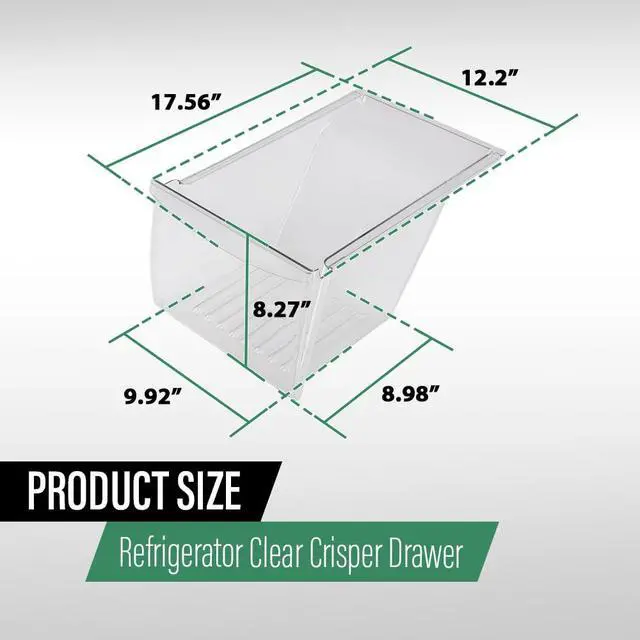 Alt view image 6 of 7 - 1pc Crisper Drawer Pan Clear | Compatible with Frigidaire Refrigerator Kenmore Crosley Westinghouse 240337103, PS429854 Crisper Bin Replacement