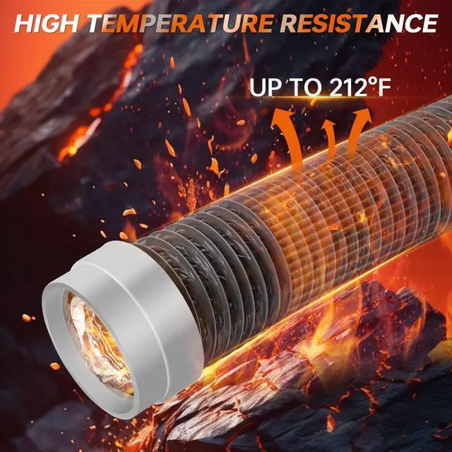 Alt view image 5 of 7 - 8FT Dryer Vent Hose 4 Inch, Heavy Duty Flexible Aluminum Duct | Rubber Seal Connectors, Easy Install, 6-Layer Aluminum, Heat Resistant Exhaust Hose for Tight Spaces, Vent Kit & 2 Clamps