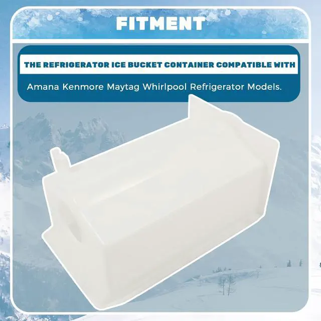 Alt view image 2 of 7 - W10850492 Refrigerator Ice Bucket Container Compatible with Amana Kenmore Maytag Whirlpool Refrigerator Replacement for W10138193 W10670844 AP5989704 PS11731153 White ABS Plastic