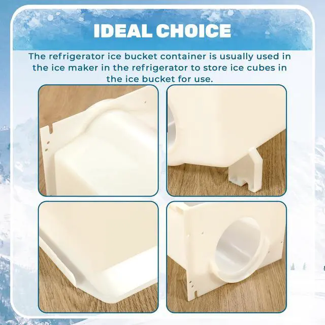 Alt view image 7 of 7 - W10850492 Refrigerator Ice Bucket Container Compatible with Amana Kenmore Maytag Whirlpool Refrigerator Replacement for W10138193 W10670844 AP5989704 PS11731153 White ABS Plastic