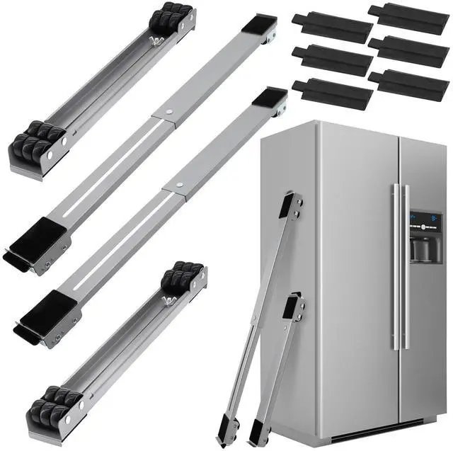 Main image of 6 PCS Extendable Furniture Appliances Rollers, Mover Tools for Moving, Grey | 24 Roller & Brake Equipment for Heavy Washing Machine Refrigerator for Mobile Wheels Strong Base Stand Hold Up to 660 lb