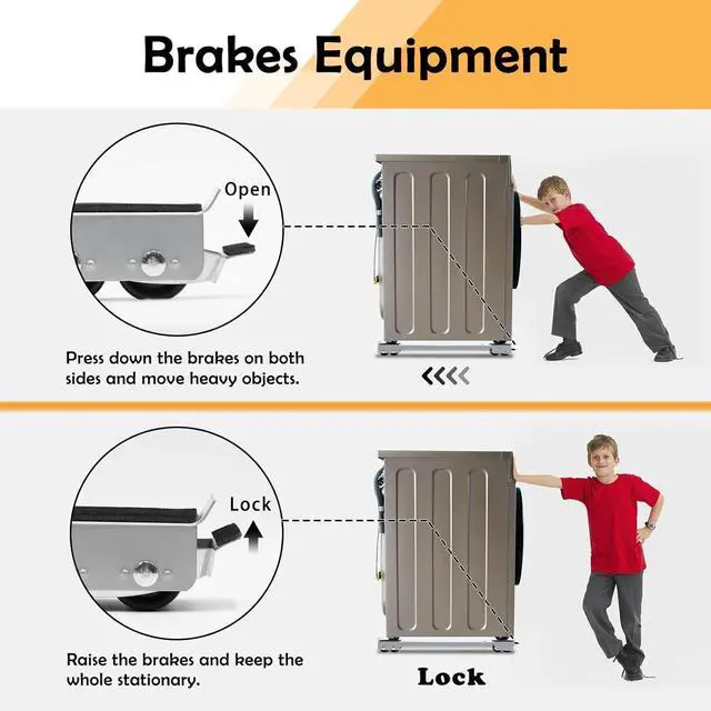 Alt view image 6 of 6 - 6 PCS Extendable Furniture Appliances Rollers, Mover Tools for Moving, Grey | 24 Roller & Brake Equipment for Heavy Washing Machine Refrigerator for Mobile Wheels Strong Base Stand Hold Up to 660 lb