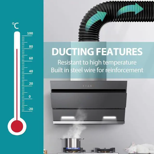Alt view image 5 of 7 - 5 Inch Air Ducting, 32 Feet Flexible Aluminum Dryer Vent Hose, Three Layer Protection Dryer Hose with 2 Clamps for HVAC Ventilation Heating Cooling Exhaust