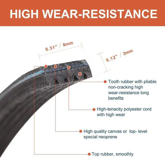 Alt view image 2 of 6 - 5ph2337 Dryer Belt for Samsung Dryer Belt 6602-001655,AP4373659, PS4133825 (Pack of 2)