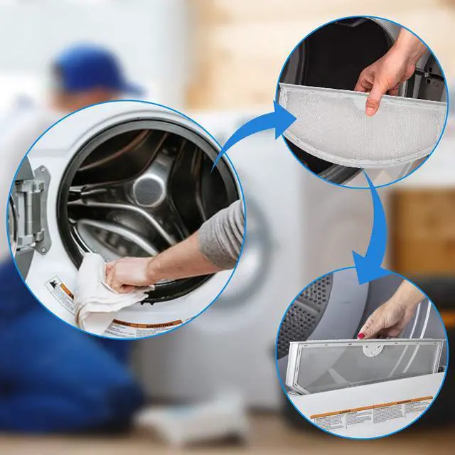 Alt view image 5 of 6 - Upgraded WE03X23881 Dryer Lint Trap Replacement for GE Dryer Filter, GTD65EBSJ3WS GTD33EASK0WW GTD42EASJ2WW GTD42GASJ2WW GTD45EASJ2WS PS11763056 Stainless Steel Metal Screen with Cleaner Kit Brush
