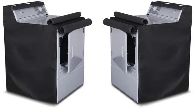 Main image of 2 Pack Washing Machine Cover,Waterproof Dustproof Washing Cover with Zipper,Fit for Outside Top or Front Load Washer/Dryer,27"W x 26"D x 43"H-Black