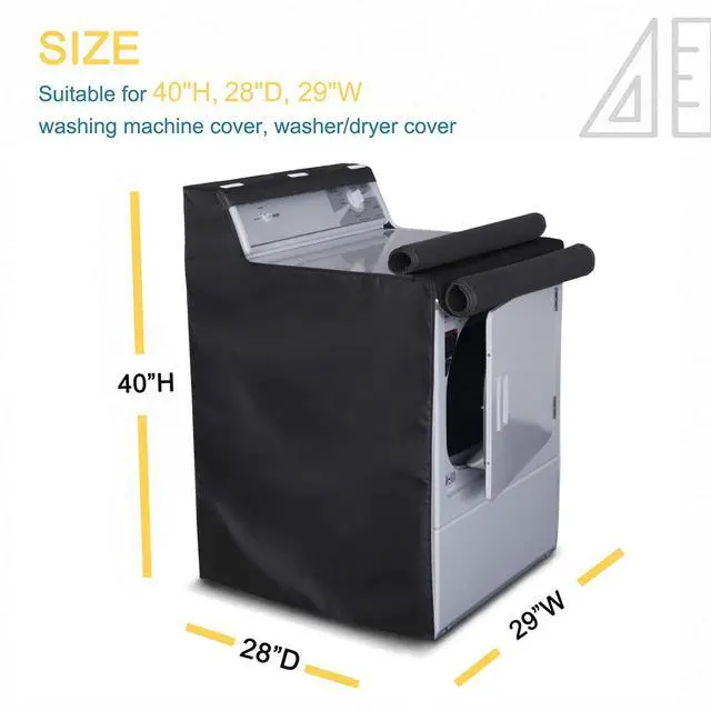 Alt view image 2 of 7 - 2 Pack Washing Machine Cover,Waterproof Dustproof Washing Cover with Zipper,Fit for Outside Top or Front Load Washer/Dryer,27"W x 26"D x 43"H-Black