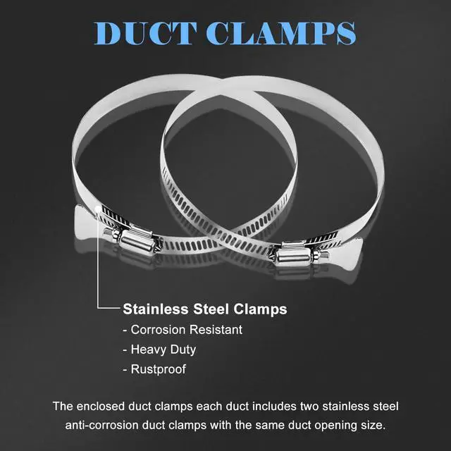 Alt view image 7 of 7 - 4 Inch 26FT Dryer Vent Hose, Flexible Insulated Aluminum Duct with 2 Cleaning Brushes for Indoor & Outdoor Use