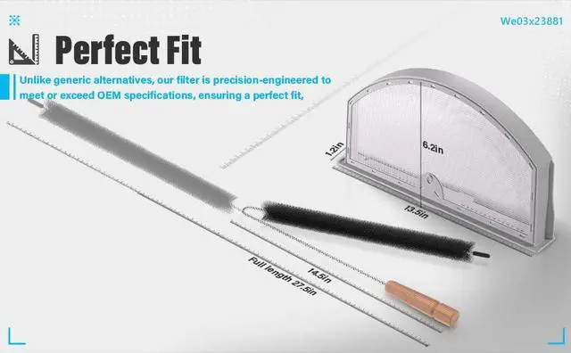 Alt view image 6 of 7 - WE03X23881 Dryer Lint Trap Screen Filter Replacement for GE Dryers, Compatible with GTD65EBSJ3WS, GTD33EASK0WW, GTD42EASJ2WW, GTD42GASJ2WW, GTD45EASJ2WS Replaces PS11763056 with Cleaning Brush