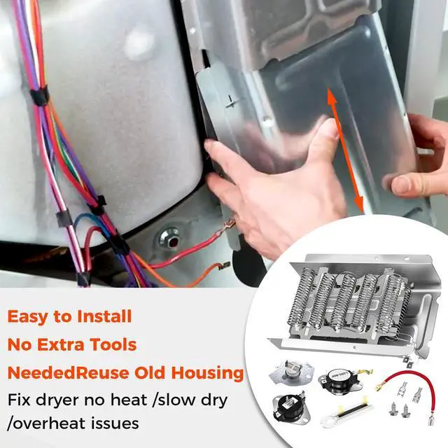 Alt view image 7 of 7 - 2026 Upgraded279838 W10724237 Dryer Heating Element 3403585 For Whirlpool wed4815ew1 Kenmore 70 80 Series Model 110 Maytag Medc215ew1 Roper Amana Ned4655ew1 Replaces 3398064 2406026 by OEM