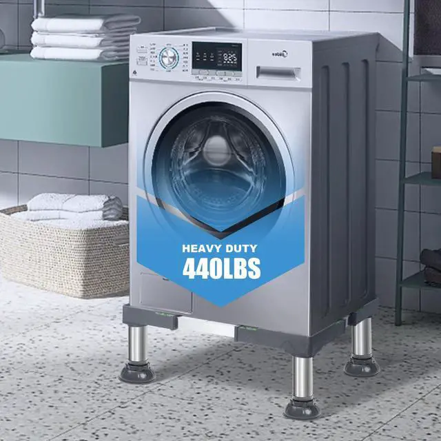 Alt view image 6 of 7 - Mini Fridge Stand 16-24 Inch Washer and Dryer Pedestal Height 7"-8.4" Heavy Duty Washing Machine Stand with 4 Strong Feet Adjustable Laundry Pedestal Universal Platform for Home Appliance
