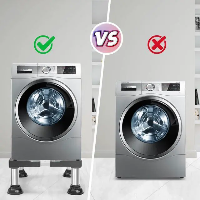 Alt view image 7 of 7 - Mini Fridge Stand Height 7"-8.4" Adjustable Washer and Dryer Stand with 4 Strong Feet Heavy Duty Washing Machine Stand Base Laundry Pedestal Universal Platform for Home 16-24 Inch Appliance