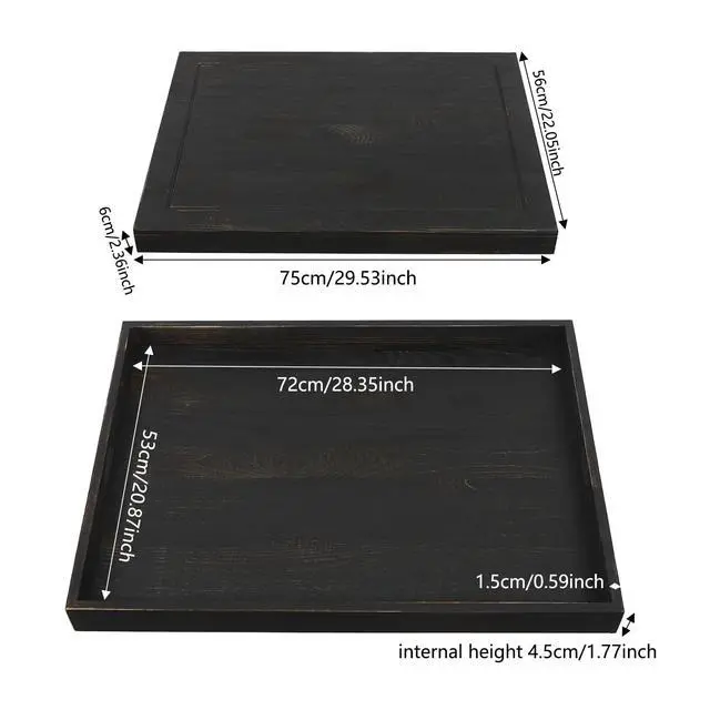 Alt view image 2 of 7 - Stove Cover, Noodle Board Electric Stove Cover, Wooden Cutting Board for Rv Stove Top, Extra Countertop Space for Kitchen Stovetop (Log Color/Black/Old-White) (Black)