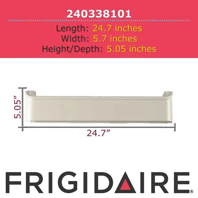 Alt view image 3 of 3 - GENUINE Frigidaire 240338101 Refrigerator Door Bottom Shelf Bin, White