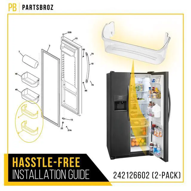 Alt view image 7 of 7 - Refrigerator Door Shelves for Frigidaire LGHX2636TF9 (2-Pack)