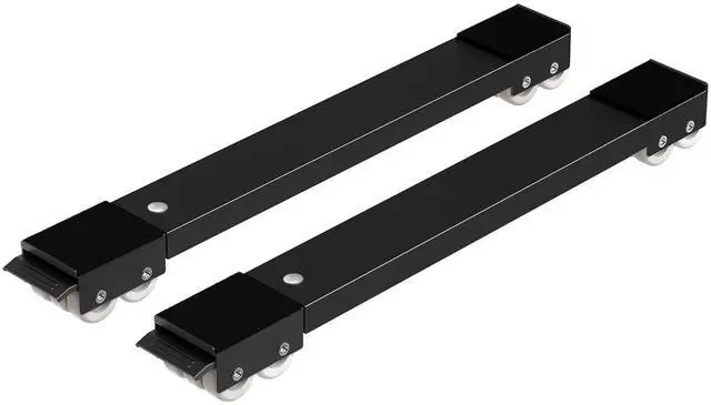 Main image of Furniture Washing Machine Dolly Extendable Appliance Rollers, Black | Heavy duty stand wheels for washing machine, refrigerator. Low profile mover dolly for washer and dryer, fridge & appliances