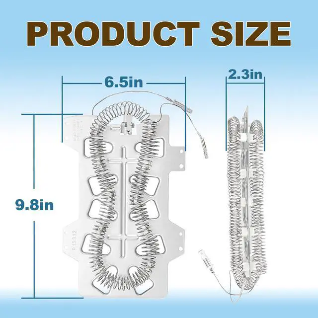 Alt view image 6 of 6 - DVE45R6100C/A3 DVE45T3200W/A3 DVE45R6100P/A3 Heating Element for Samsung | DVE50T5300C/A3 DV422EWHDWR/AA DV363EWBEUF/A1 DV218AEW/XAA DV220AEW/XAA DVE50M7450P/A3 Replacement Dryer heating element kit
