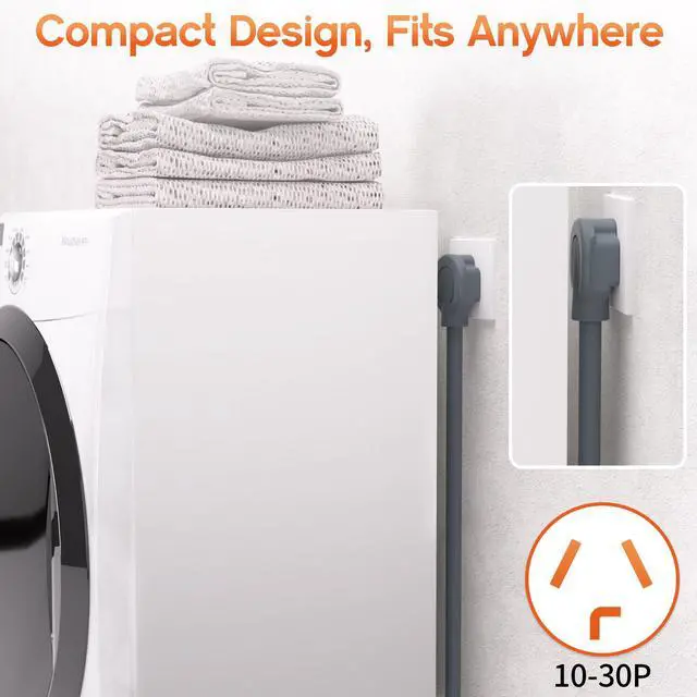 Alt view image 5 of 7 - 6FT 3 Prong Dryer Cord, Pure Copper, NEMA 10-30P Plug, ETL Listed | 3-Wire 30Amp 10 Gauge, Dryer Cord 3 Prong, Dryer Power Cord Replacement, O-Ring Terminals, 250V 7500W, Gray, STW