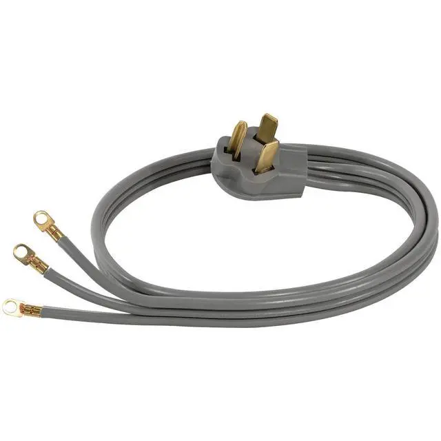 Alt view image 3 of 7 - 30-Amp Appliance Power Cord, 3 Prong Dryer Cord, 3 Wires with Eyelet Connectors, 4 Feet, Copper Wire