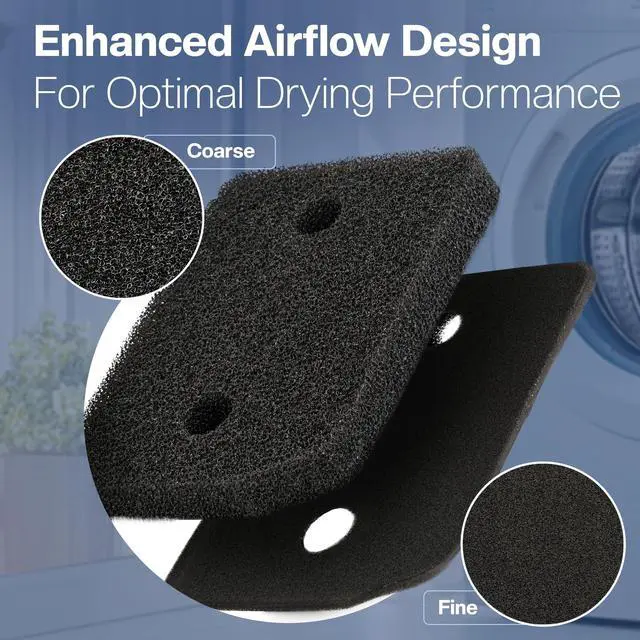 Alt view image 4 of 7 - 2 Plinth Filters for Miele T1 Dryer - Replacement Part 9164761 | Replaces 9164761 · 2-pack, washable and reusable · no tools needed · fits Miele T1 heat pump dryers