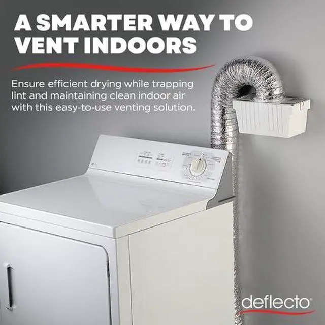 Alt view image 5 of 7 - Dryer Lint Trap Kit for Indoor Dryer Venting with 4"x5' Flex Duct | Designed for use with indoor electric dryers where outside venting is impossible, captures lint to improve dryer safety