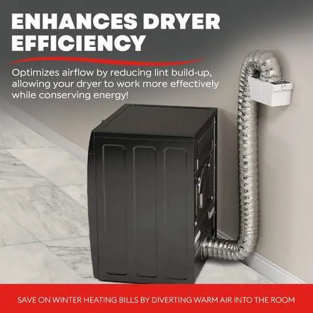 Alt view image 6 of 7 - Dryer Lint Trap Kit for Indoor Dryer Venting with 4"x5' Flex Duct | Designed for use with indoor electric dryers where outside venting is impossible, captures lint to improve dryer safety