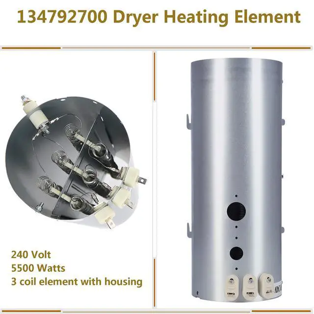 Alt view image 3 of 7 - 134792700 Dryer Heating Element Compatible with Electrolux Frigidaire Dryer | Include137032600 Thermal Limiter and 3204267 Thermostat, Replacement PS2349309 AP4368653 AP4368739 PS2349395 and AP21314