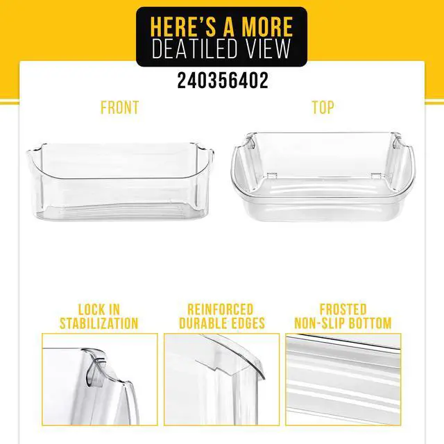 Alt view image 3 of 6 - 240356402 Refrigerator Door Bin for Frigidaire Kenmore Crosley PS430122 | Replaces AP2549958 AH430122 EA430122 241808221 240356416, Fits LFSS2612TF0 FFSS2615TS5 FFSS2615TS0 LFSS2612TF4 LFSS2612TE0